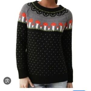 Whimsy Mushroom Fair Isle Sweater